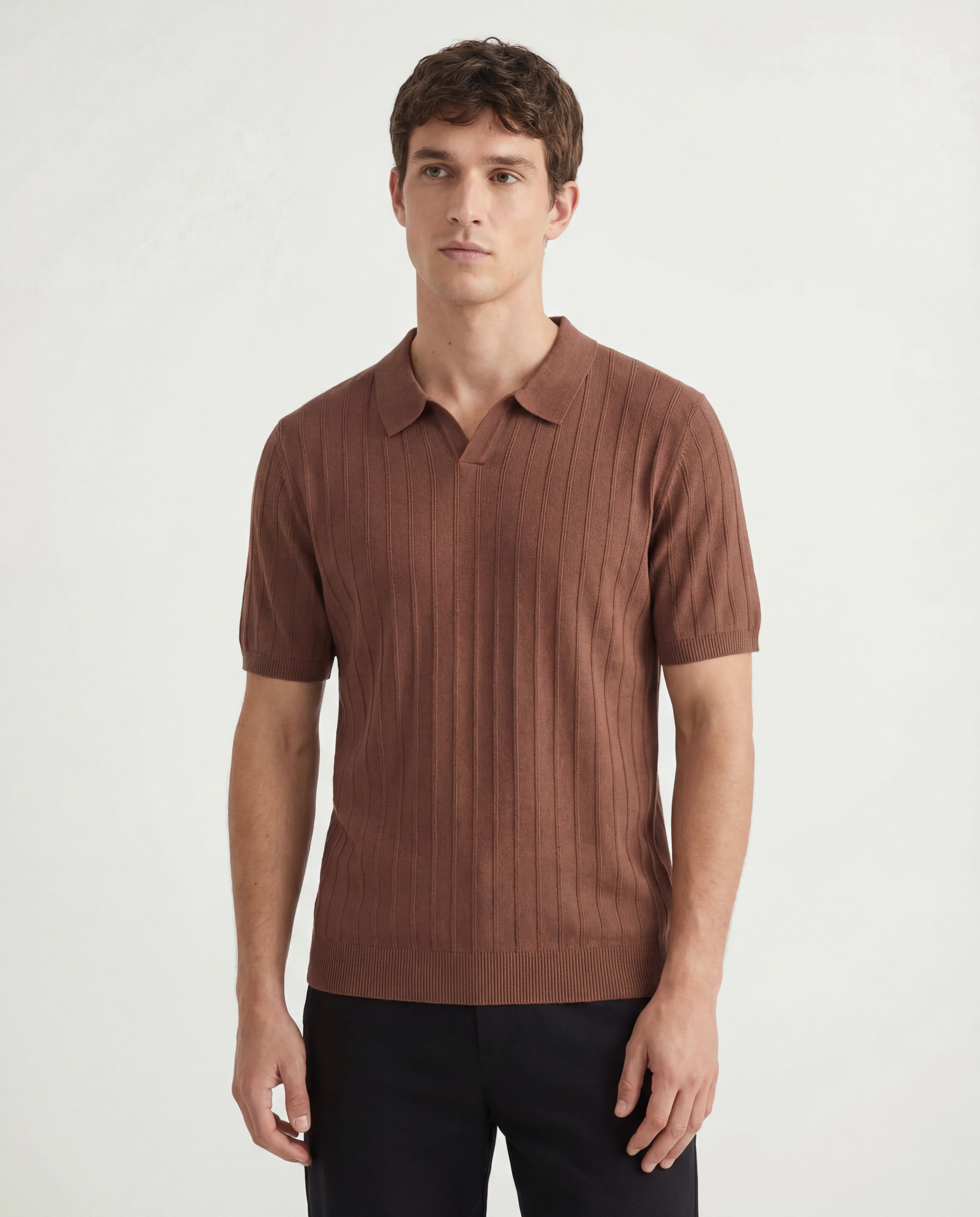 Brązowa Polo Biznesowa Casual