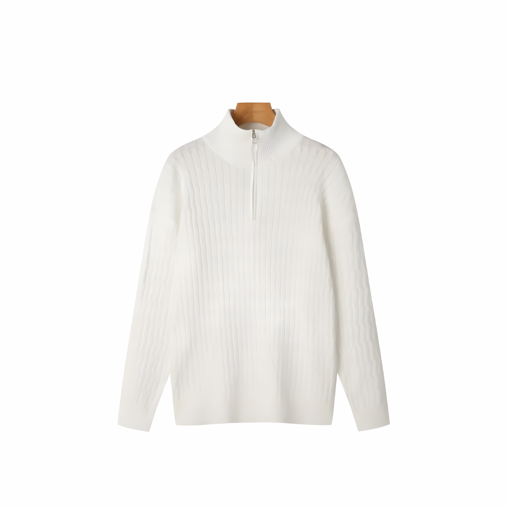 Sweter z golfem na suwak