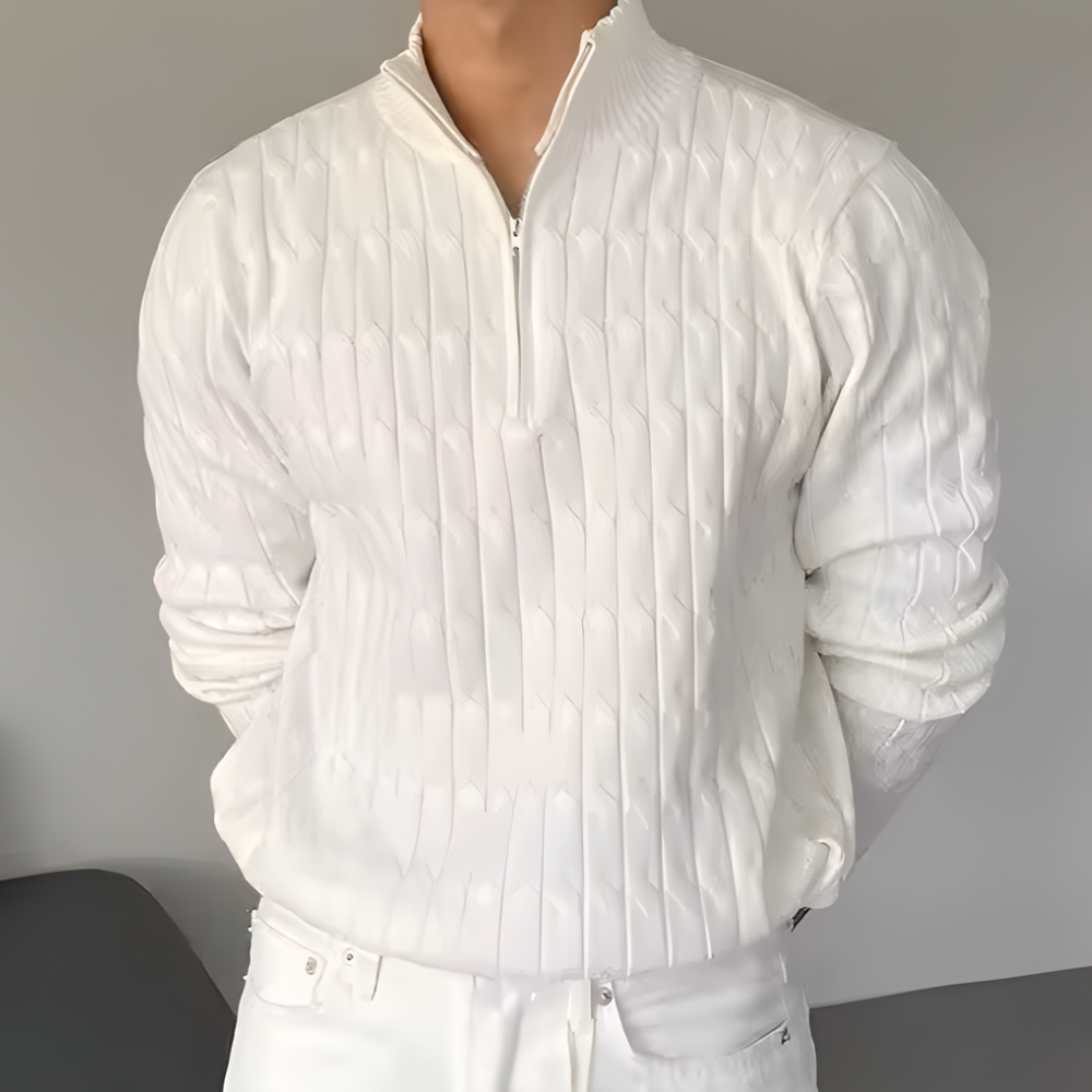 Sweter z golfem na suwak