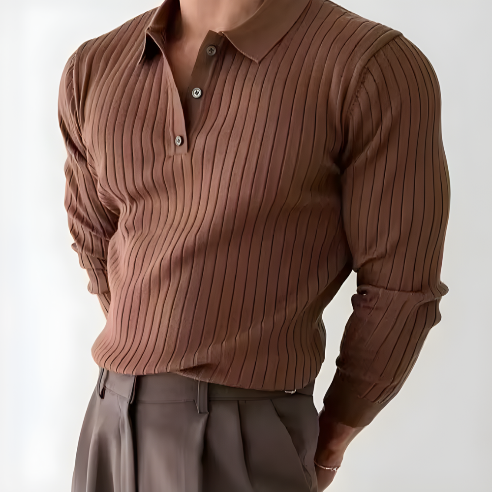 Sweter dopasowany polo