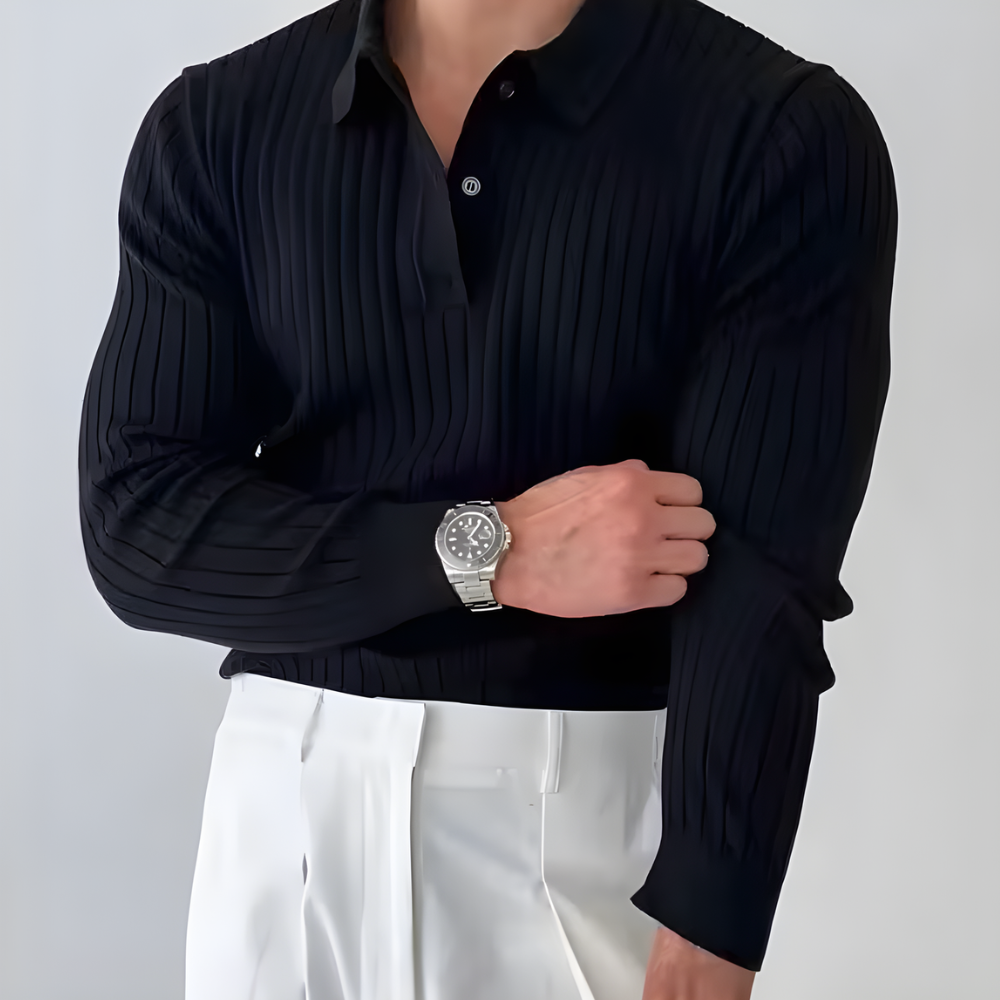 Sweter dopasowany polo