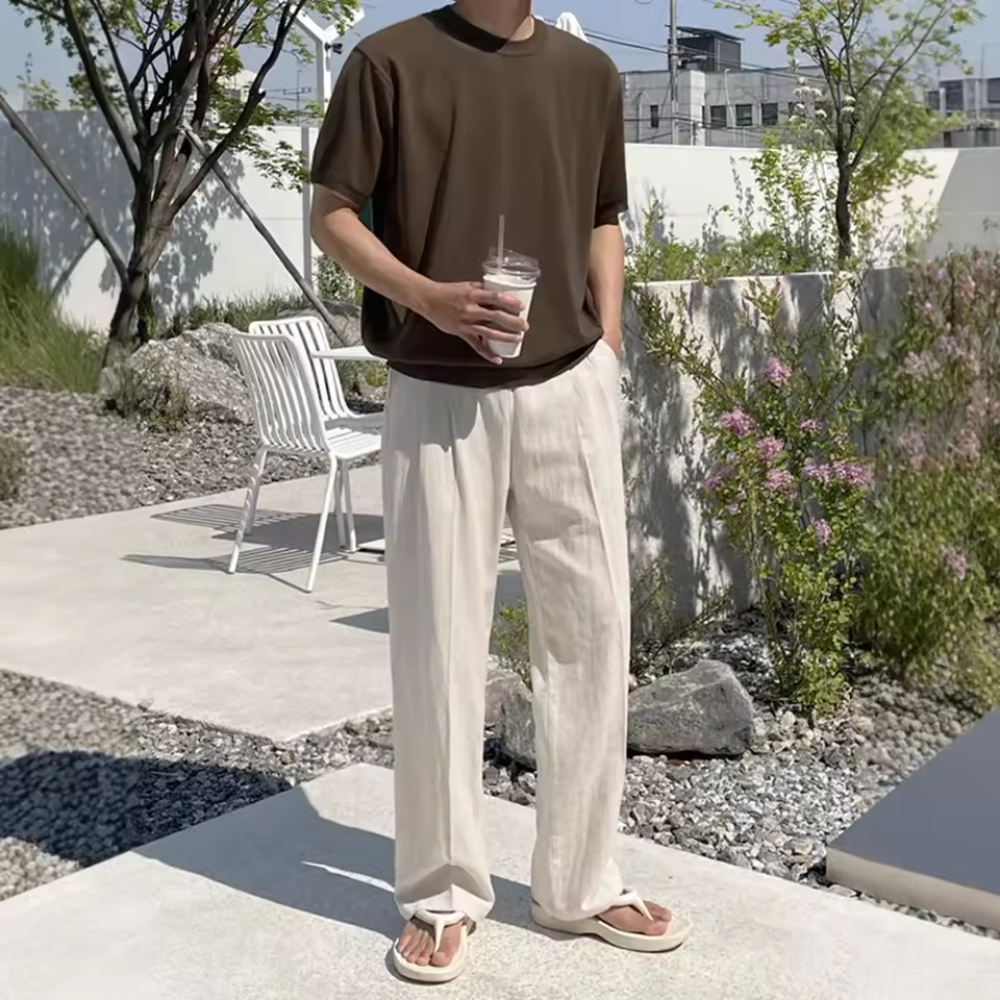 Spodnie lniane luźne