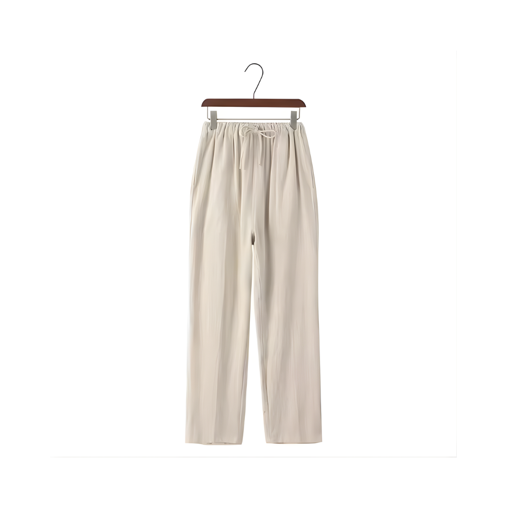 Spodnie lniane proste