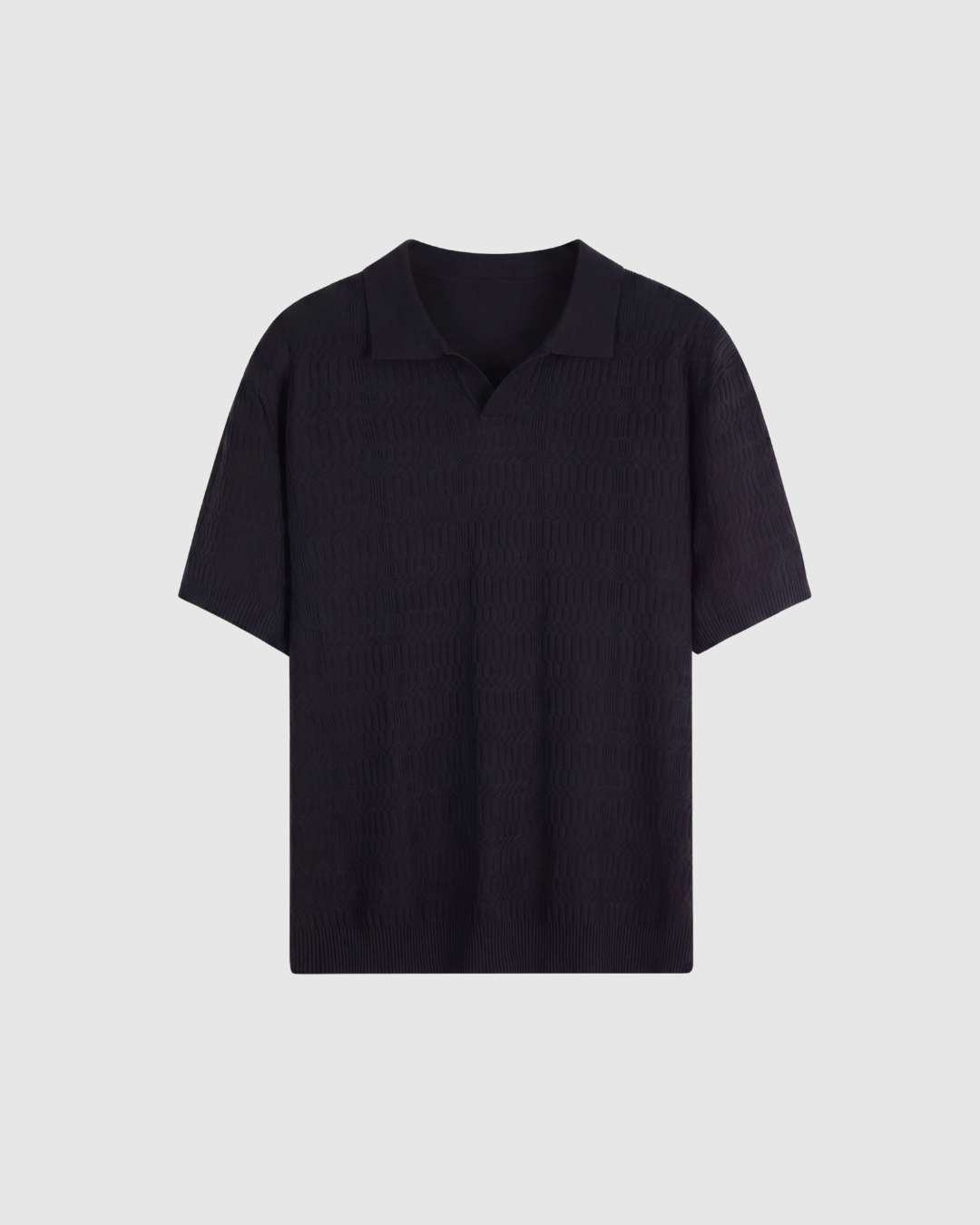 Czarna Polo Dzianinowa