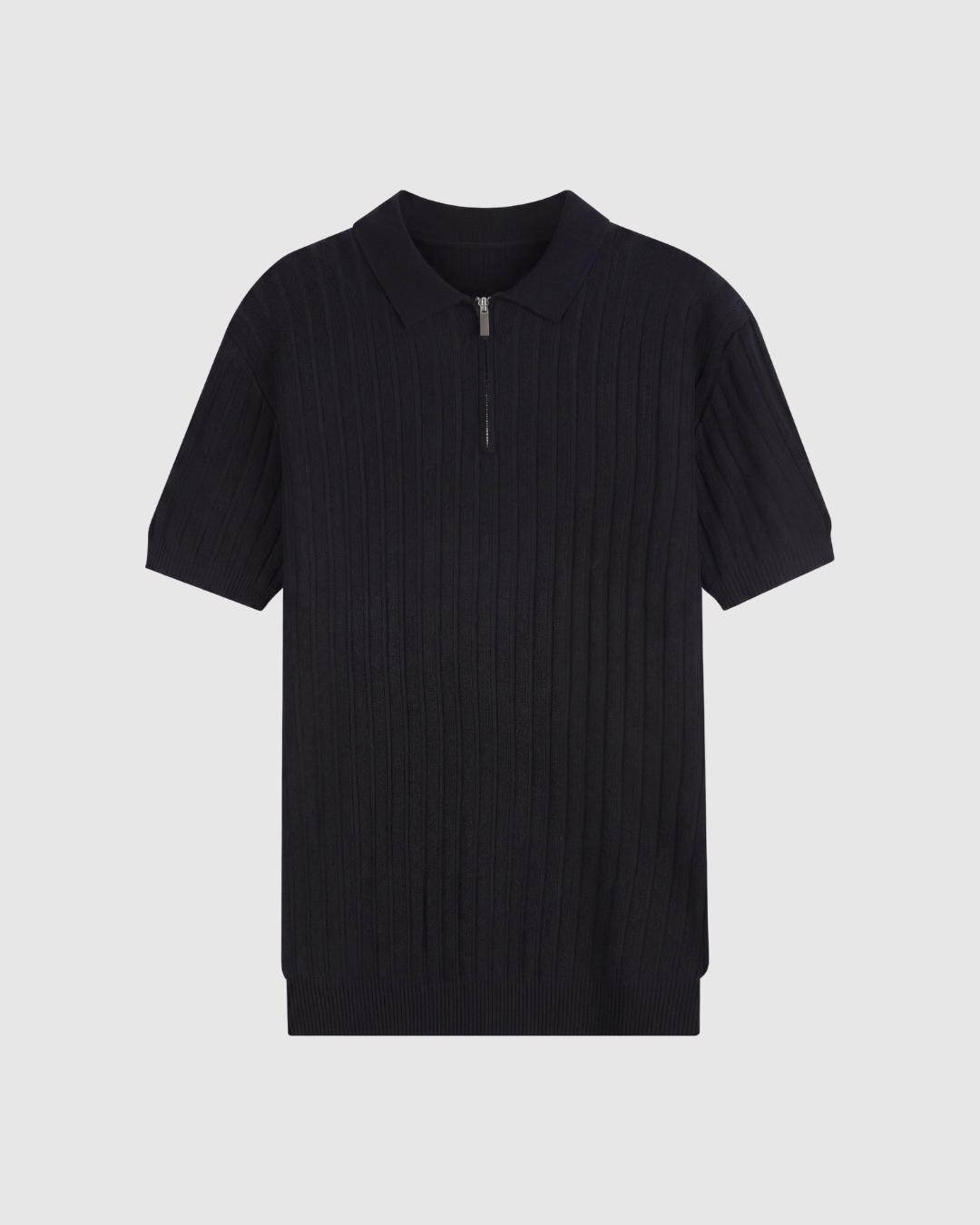 Czarna Polo W Stylu Włoskim