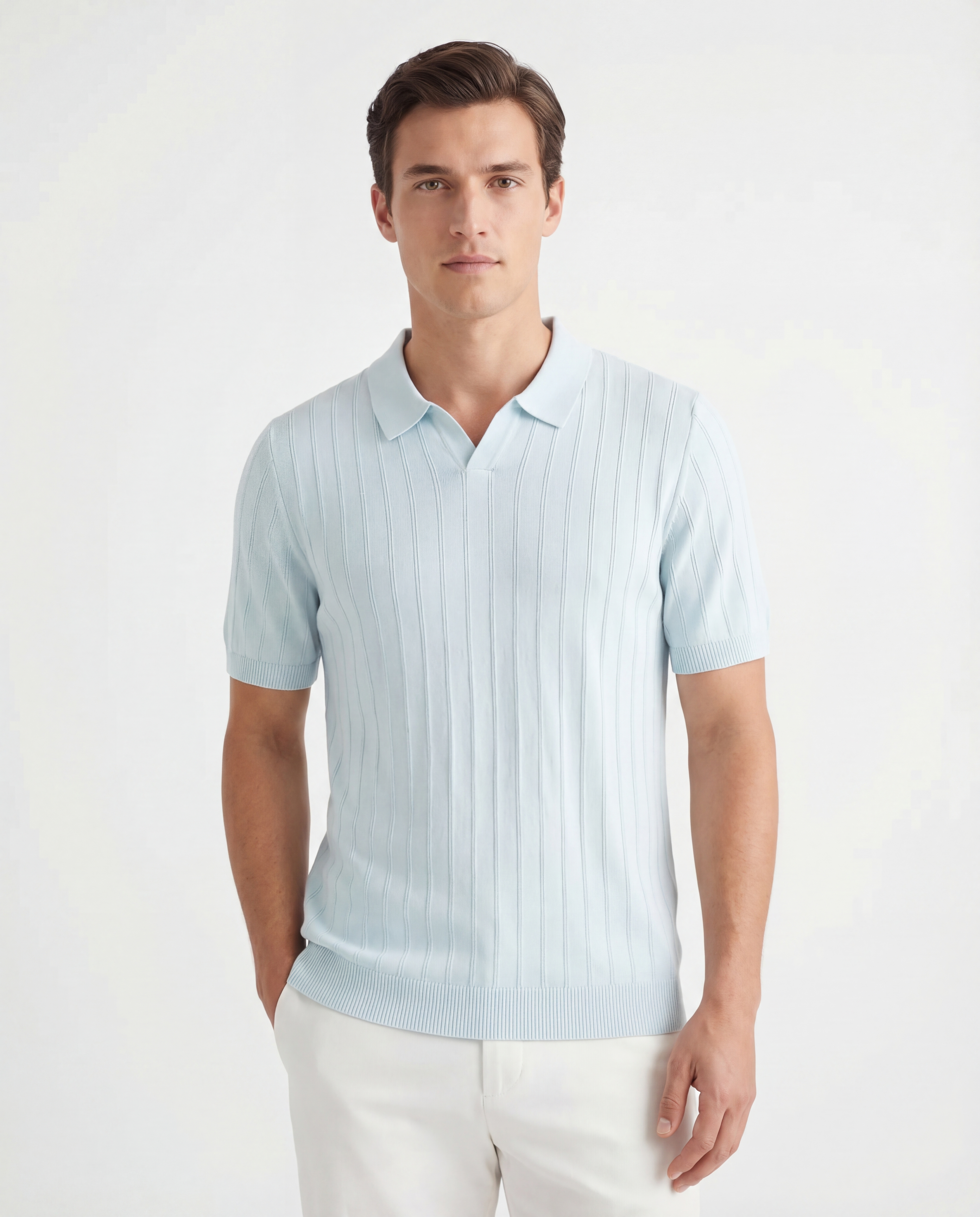 Niebieska Polo Biznesowa Casual