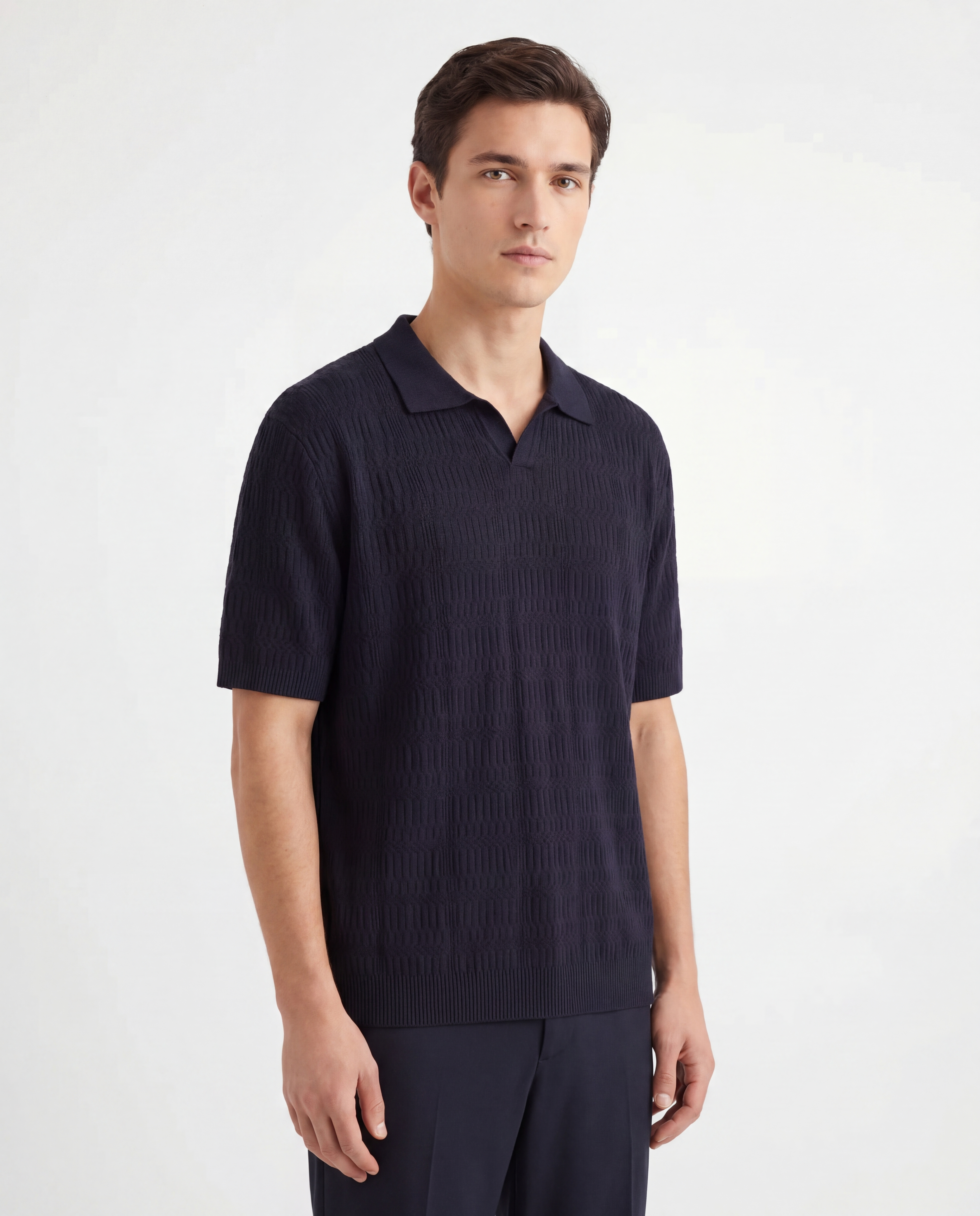 Czarna Polo Dzianinowa